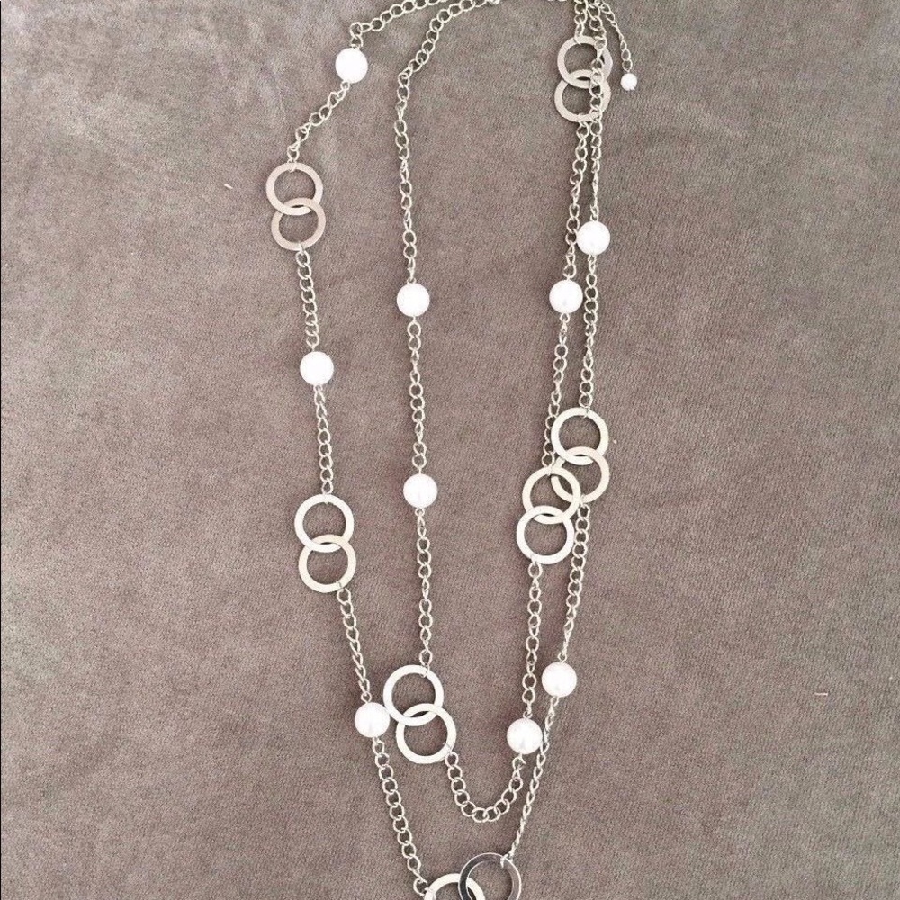 LIA SOPHIA layered Silver Pearl necklace